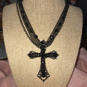 Black cross choker